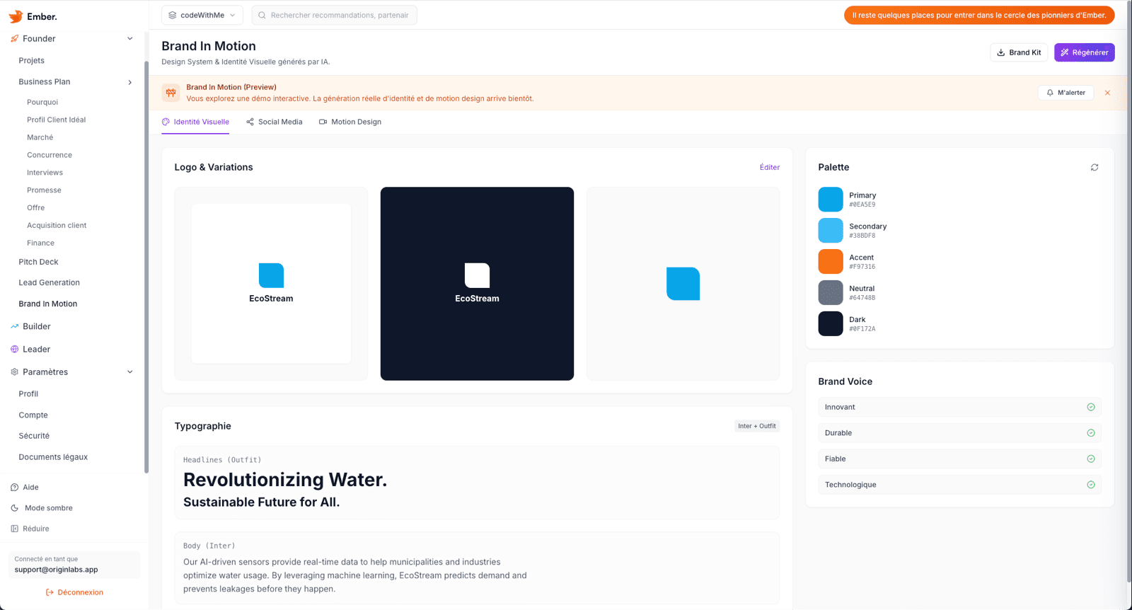 Ember Brand in Motion — visual identity and design system