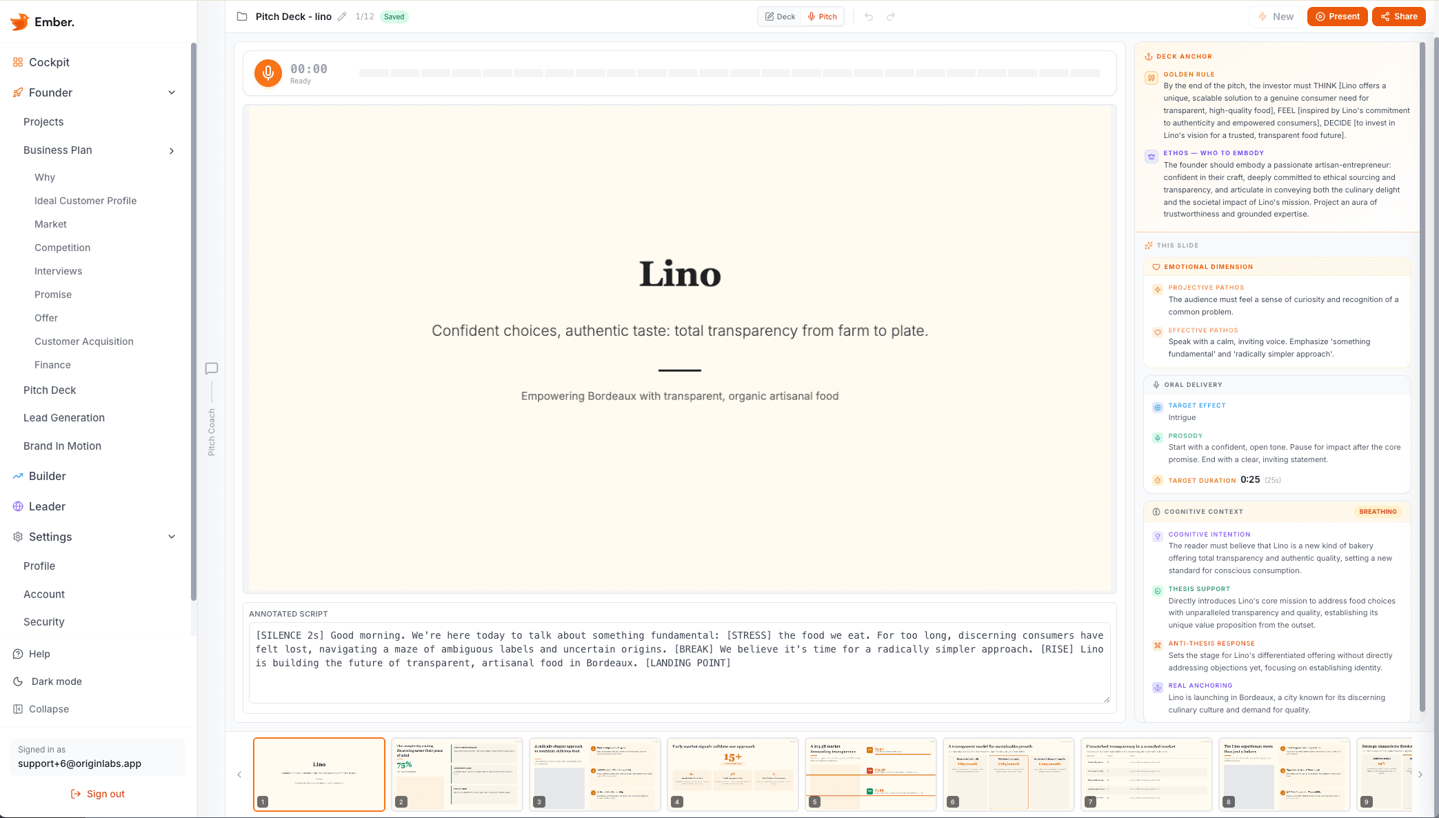 Ember Pitch Deck — Presenter