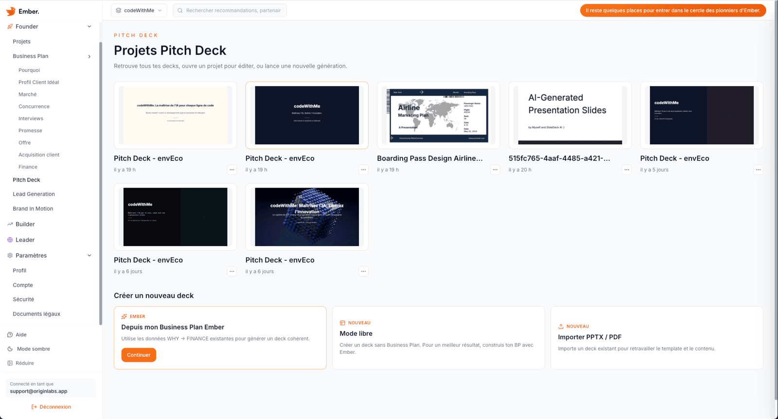 Ember Pitch Deck — Projects Overview