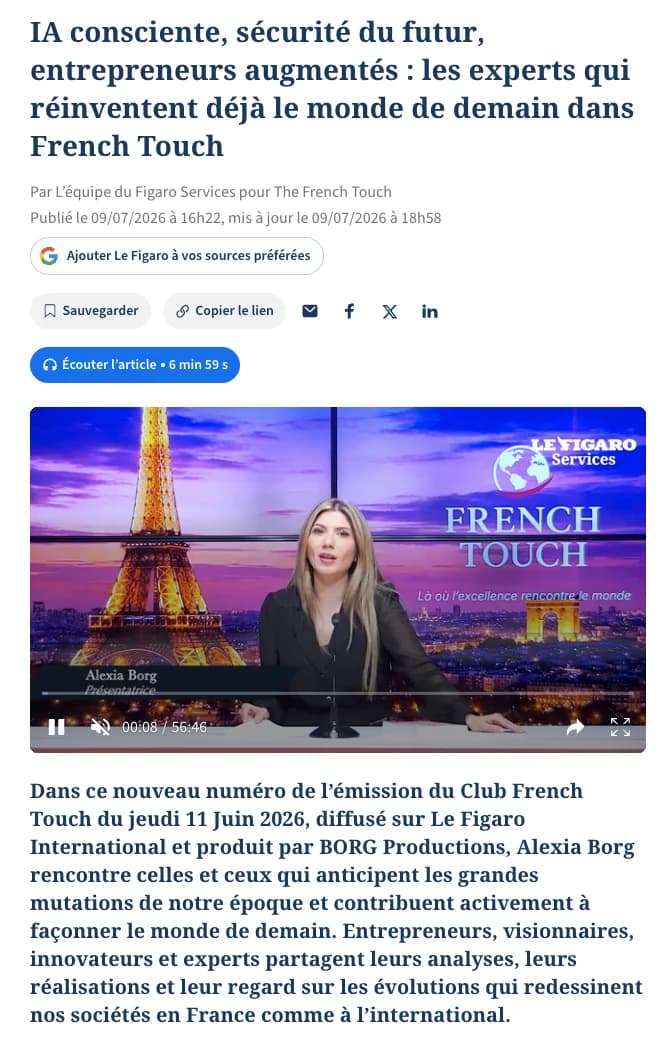 Article du Figaro consacré à l’émission French Touch, avec le plateau de l’émission