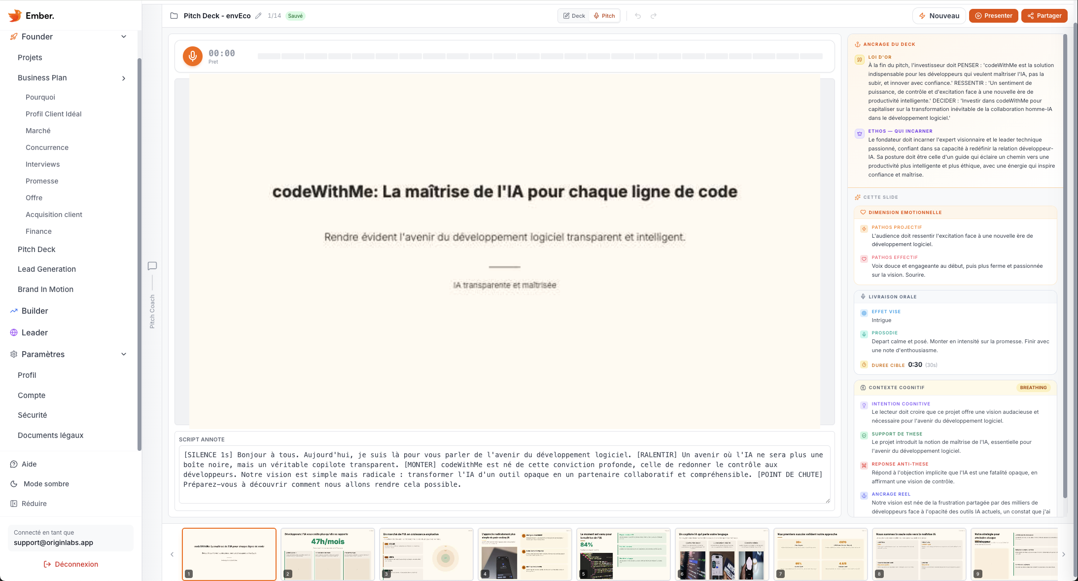 Ember Pitch Deck — Presenter